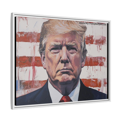 Patriotic Framed Canvas Art - Donald Trump Portrait