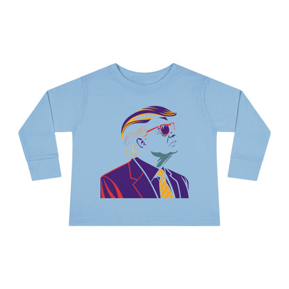 Toddler Long Sleeve Tee - Cool Political Kids Shirt with Sunglasses Design