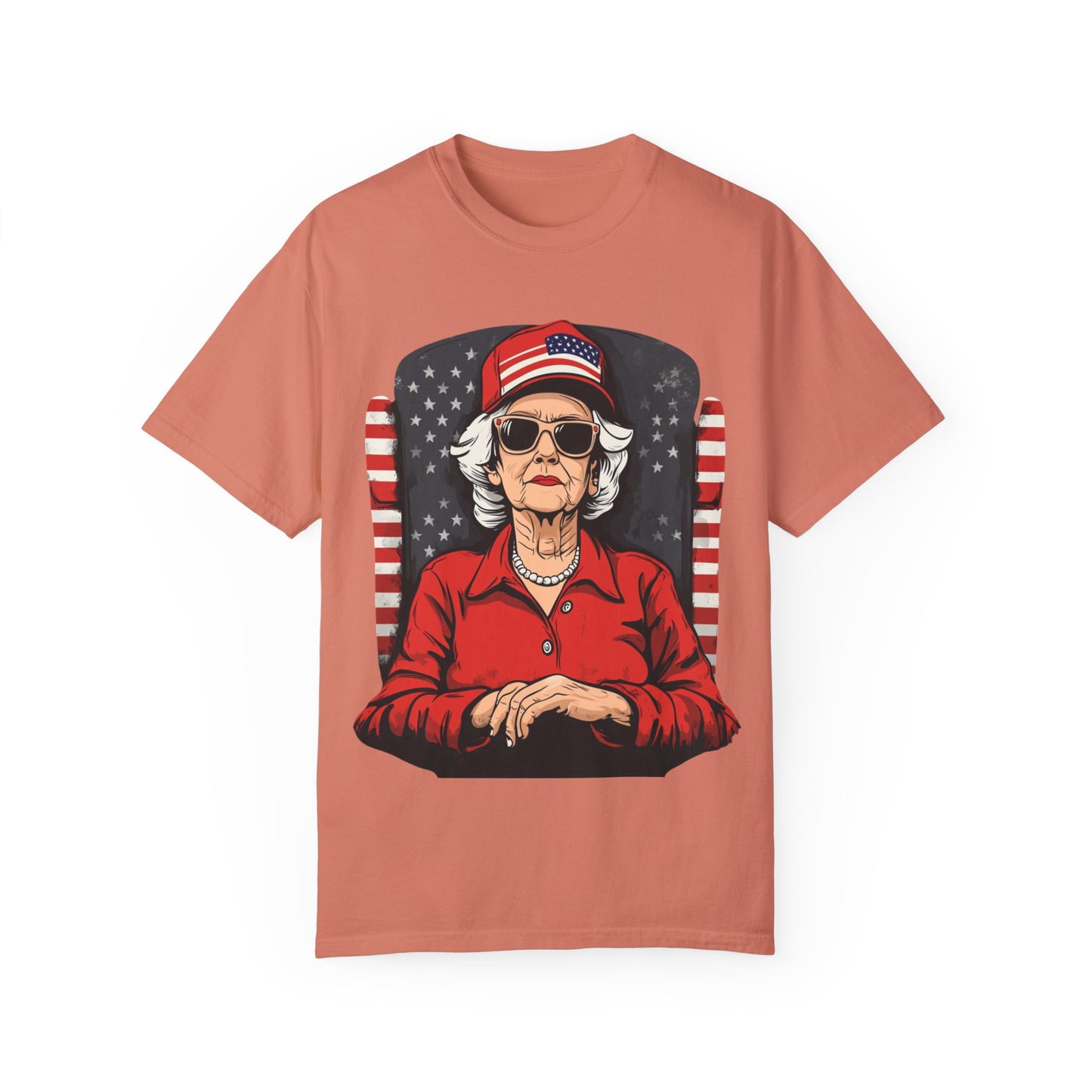 Patriotic Grandma T-Shirt - Unisex Garment-Dyed Tee for Independence Day