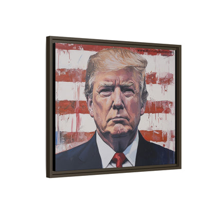 Patriotic Framed Canvas Art - Donald Trump Portrait