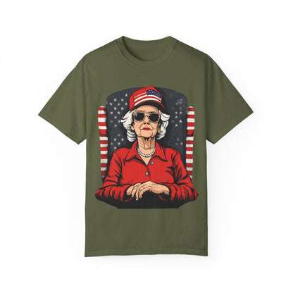 Patriotic Grandma T-Shirt - Unisex Garment-Dyed Tee for Independence Day