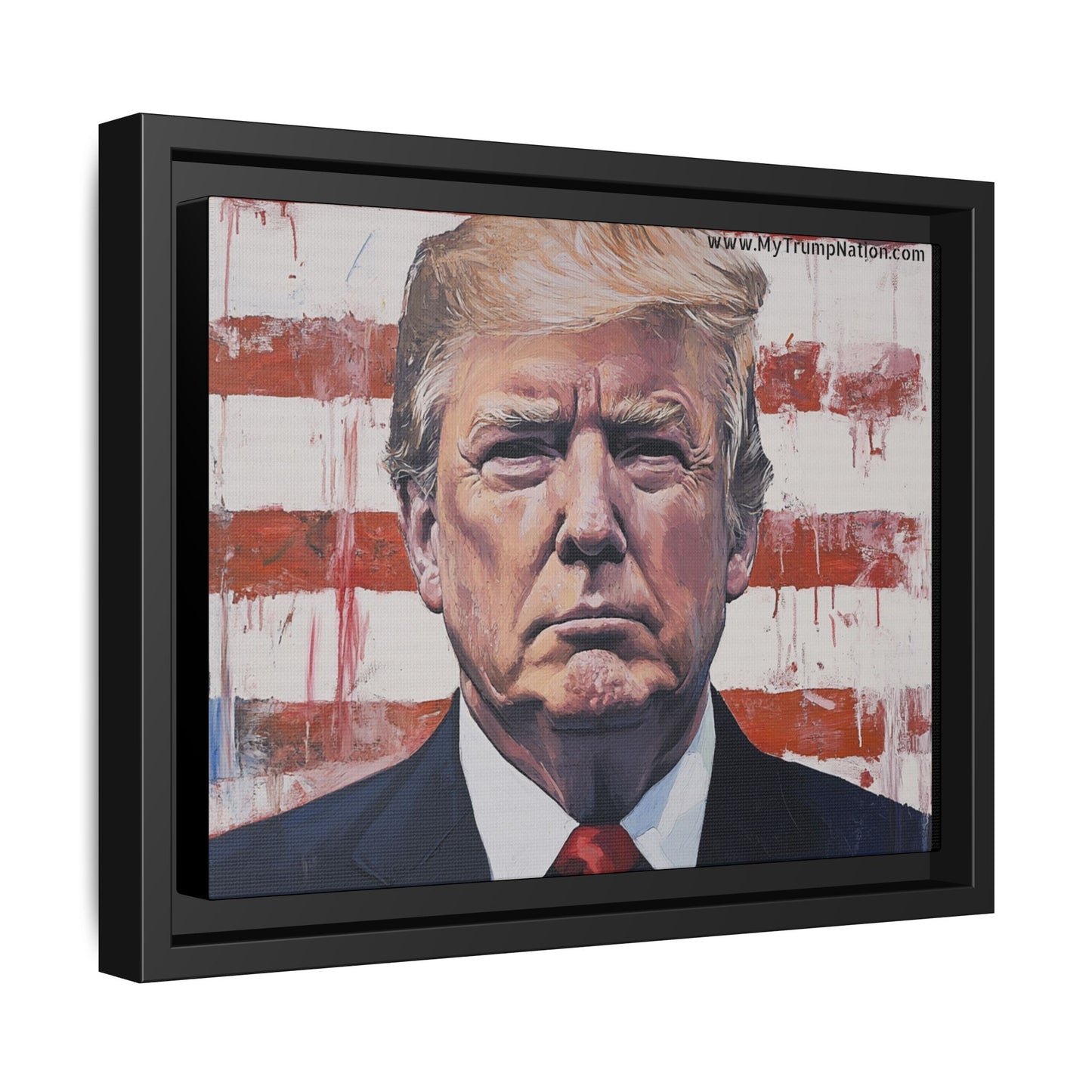 Patriotic Framed Canvas Art - Donald Trump Portrait