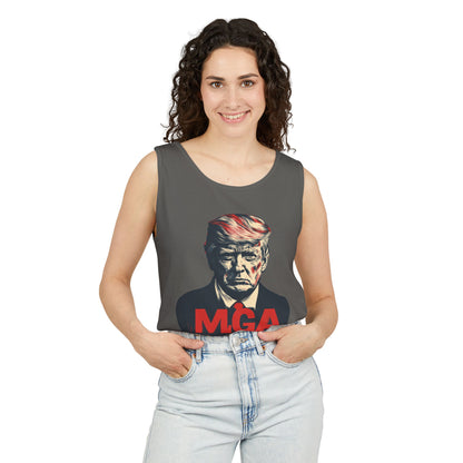 Unisex Garment-Dyed Tank Top - MAGA Graphic Tee for Political Enthusiasts