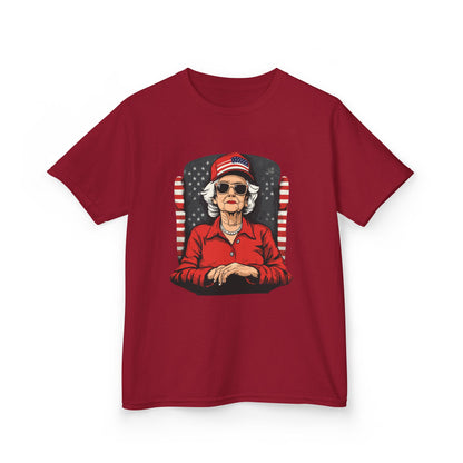 Patriotic Grandma Kids Heavy Cotton™ Tee - Fun Retro Style for Fourth of July Celebrations