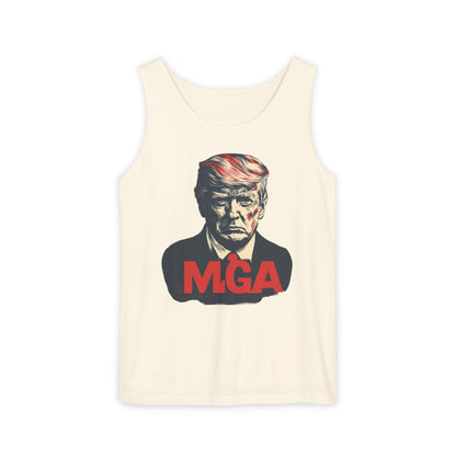 Unisex Garment-Dyed Tank Top - MAGA Graphic Tee for Political Enthusiasts