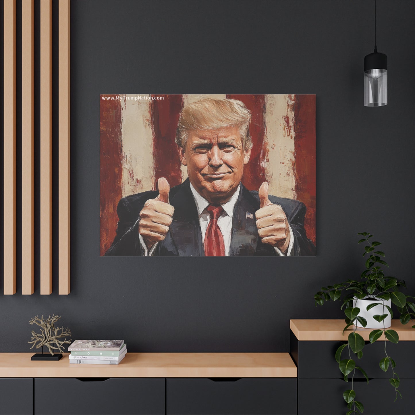 Patriotic Canvas Wall Art - Trump Thumbs Up