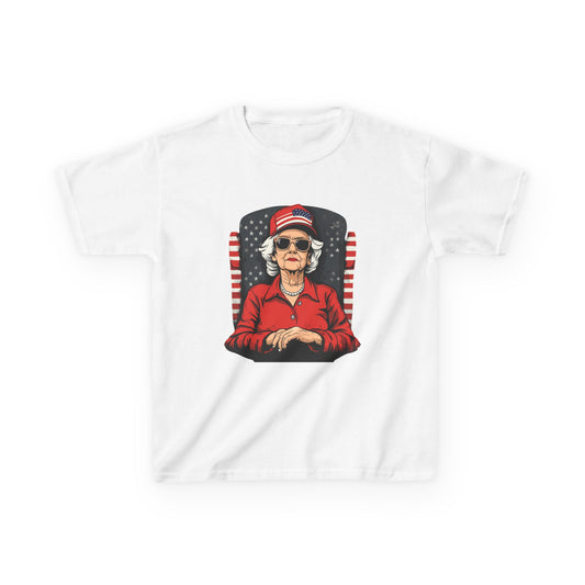 Patriotic Grandma Kids Heavy Cotton™ Tee - Fun Retro Style for Fourth of July Celebrations