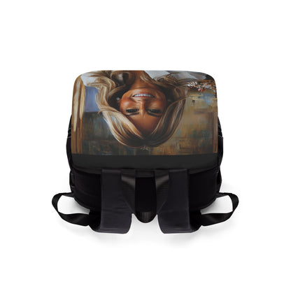 Stylish Unisex Casual Shoulder Backpack with Artistic Design