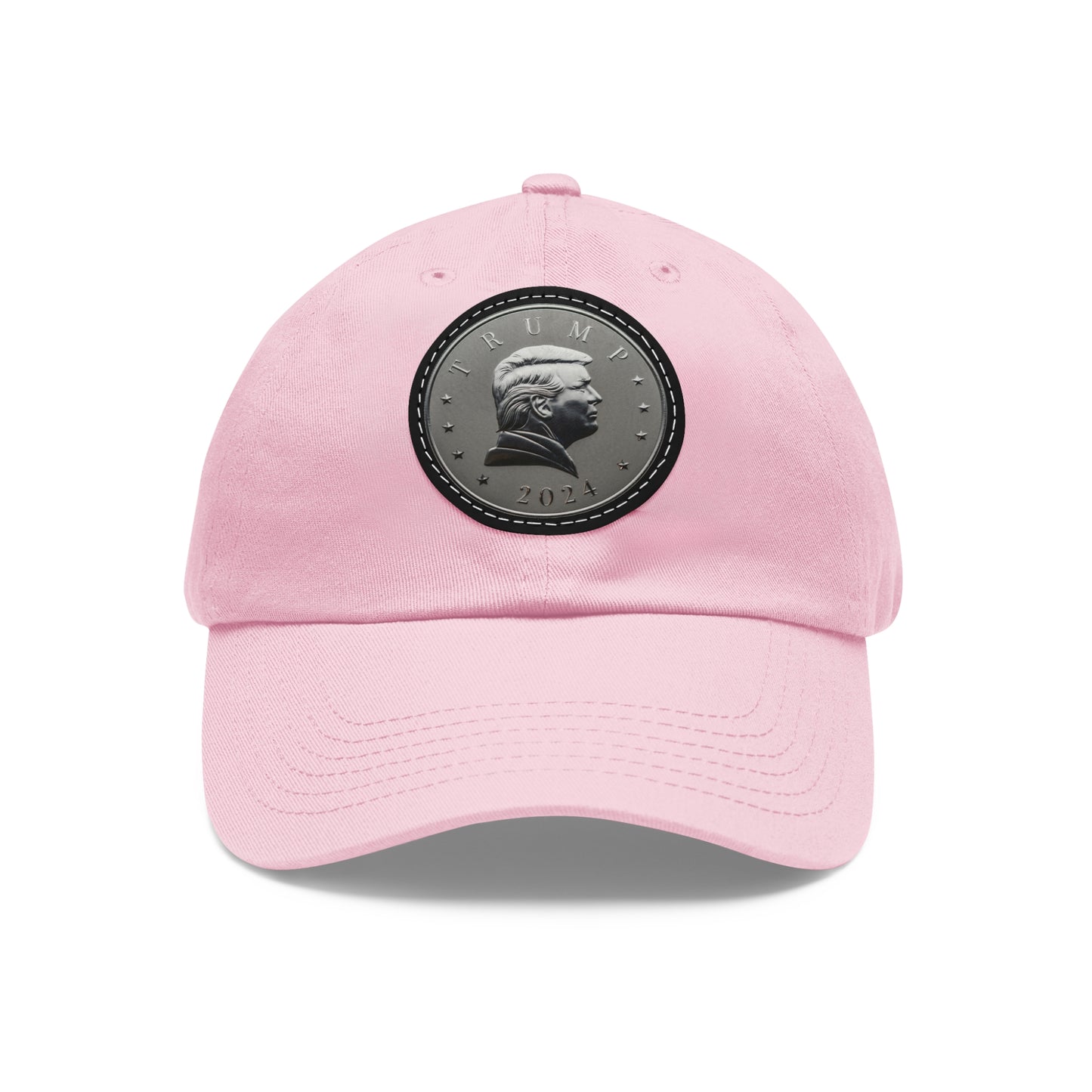 Dad Hat with Leather Patch (Round)