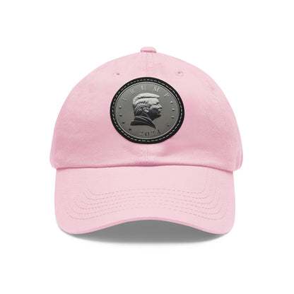 Dad Hat with Leather Patch (Round)