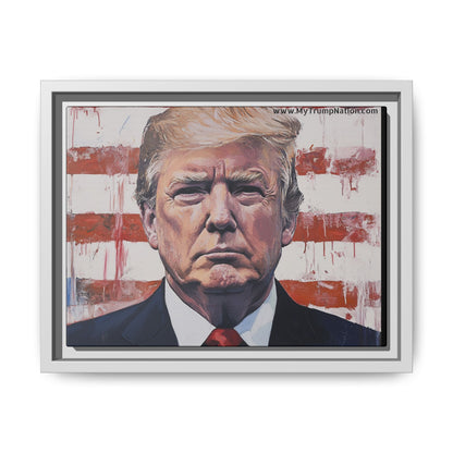 Patriotic Framed Canvas Art - Donald Trump Portrait