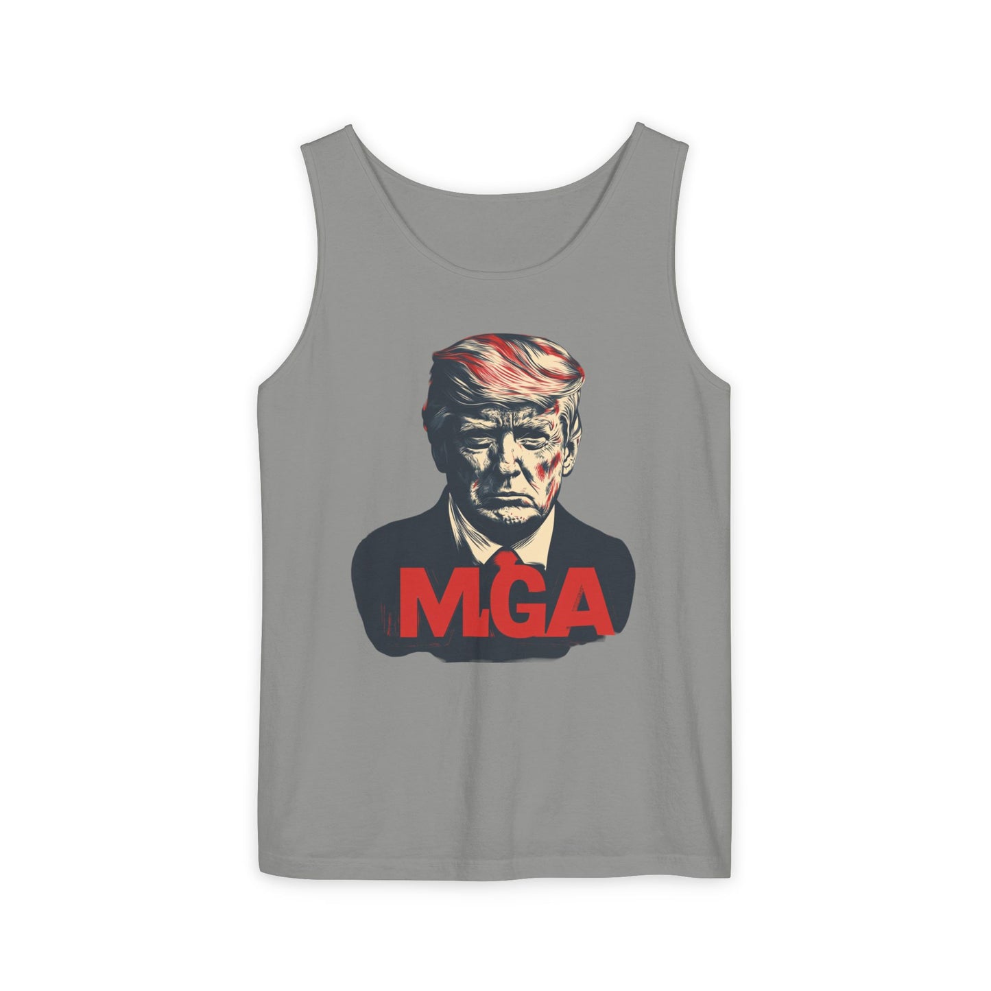 Unisex Garment-Dyed Tank Top - MAGA Graphic Tee for Political Enthusiasts