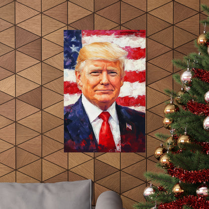 Patriotic Donald Trump Matte Vertical Poster - Bold Artwork for Home and Office Decor