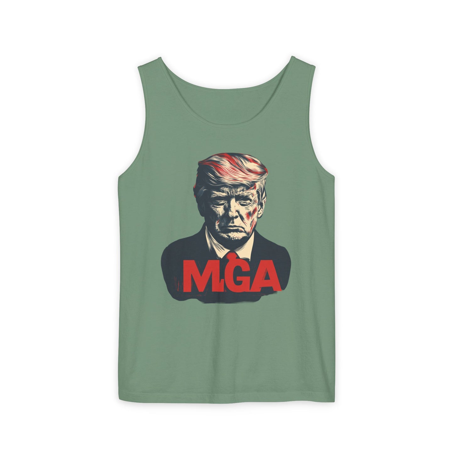 Unisex Garment-Dyed Tank Top - MAGA Graphic Tee for Political Enthusiasts