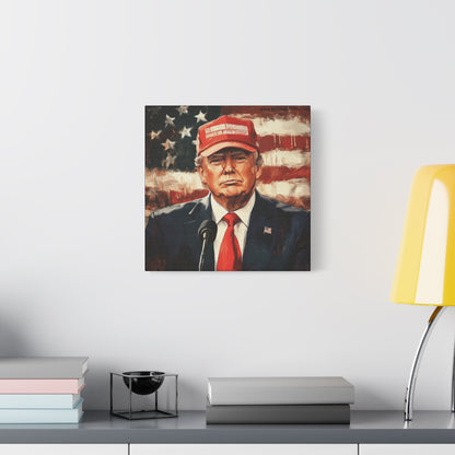 Patriotic Matte Canvas Art - Trump 2024 Wall Decor