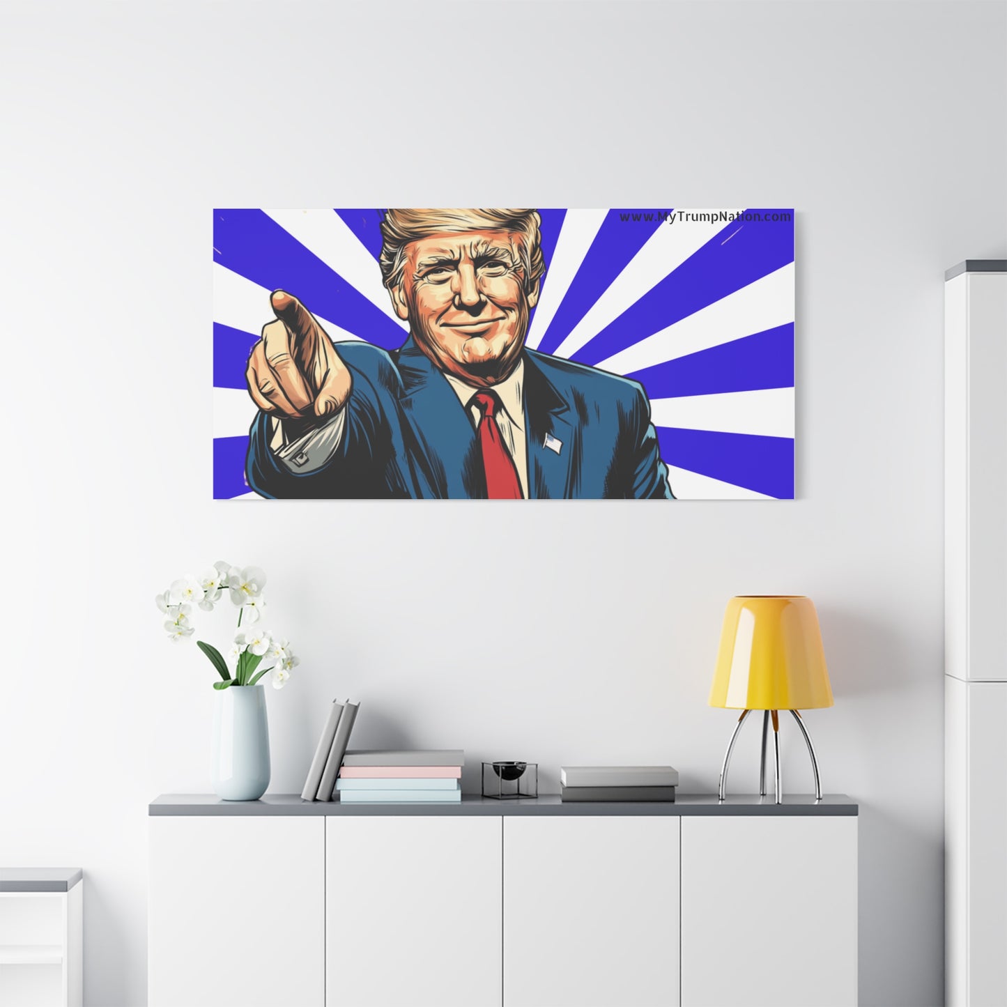 Political Canvas Art - Vintage Trump Design 12x8"