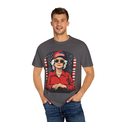 Patriotic Grandma T-Shirt - Unisex Garment-Dyed Tee for Independence Day