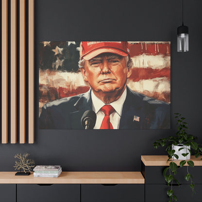 Patriotic Matte Canvas Art - Trump 2024 Wall Decor