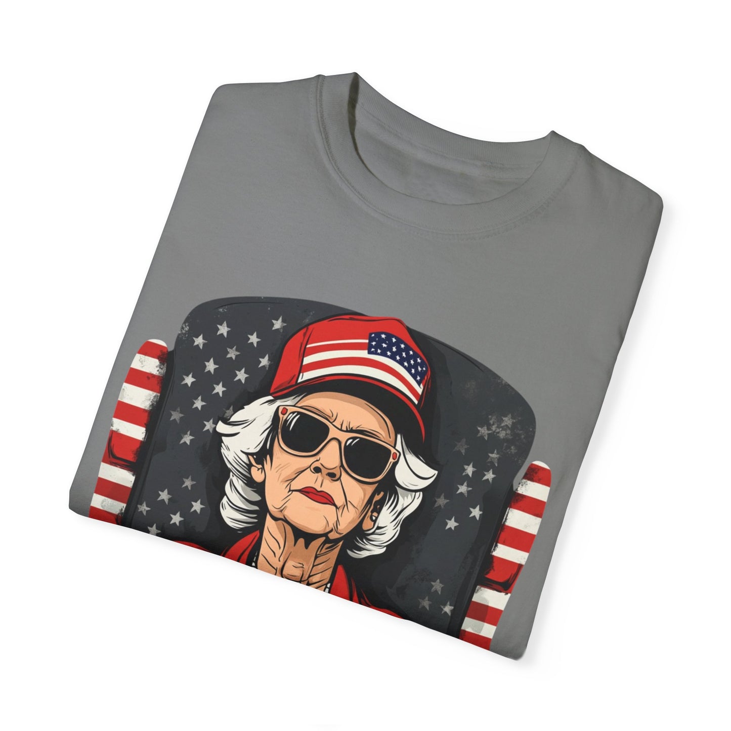 Patriotic Grandma T-Shirt - Unisex Garment-Dyed Tee for Independence Day
