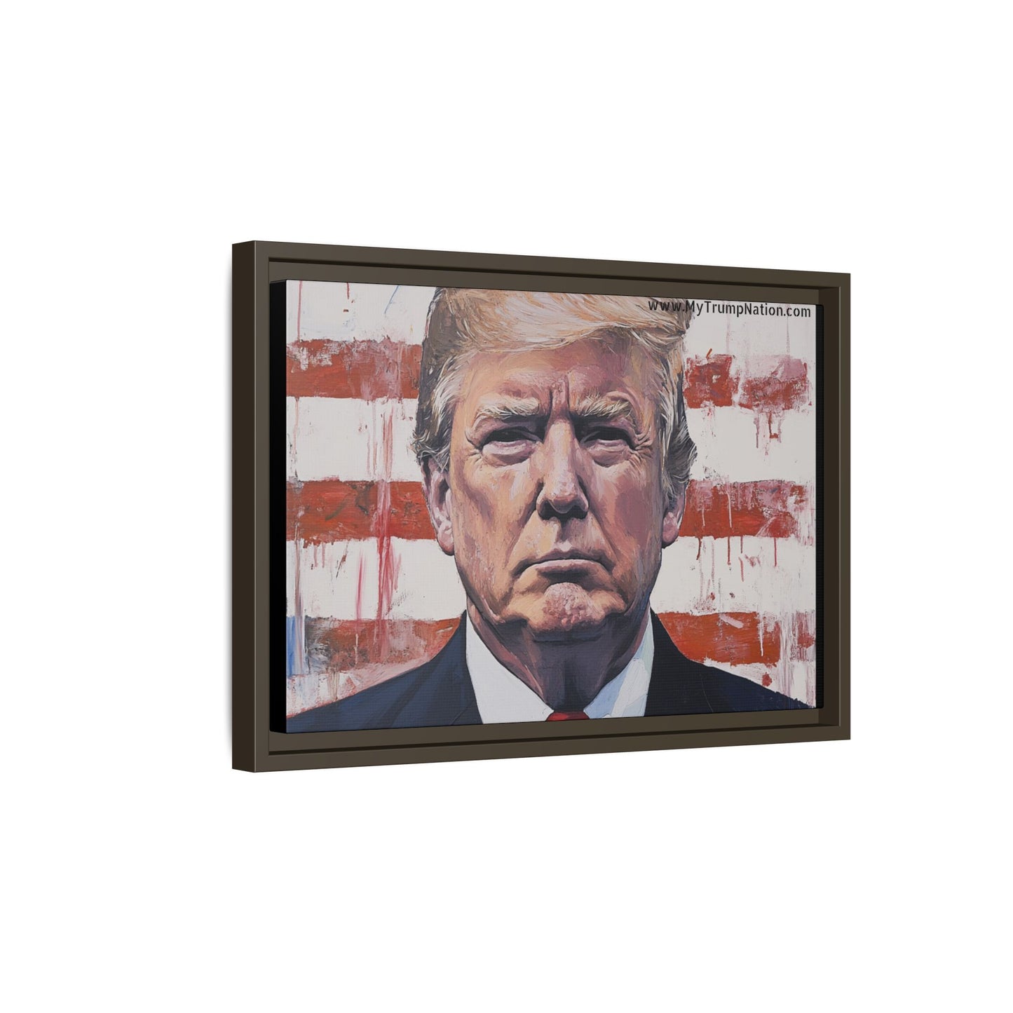 Patriotic Framed Canvas Art - Donald Trump Portrait