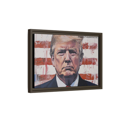 Patriotic Framed Canvas Art - Donald Trump Portrait