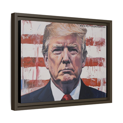 Patriotic Framed Canvas Art - Donald Trump Portrait