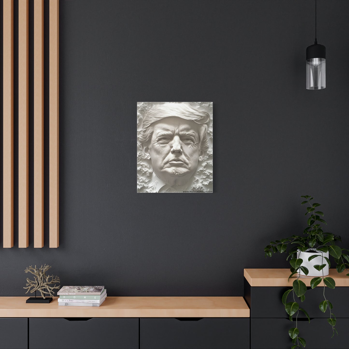 Artistic Matte Canvas Wall Art - Donald Trump 3D Relief Design
