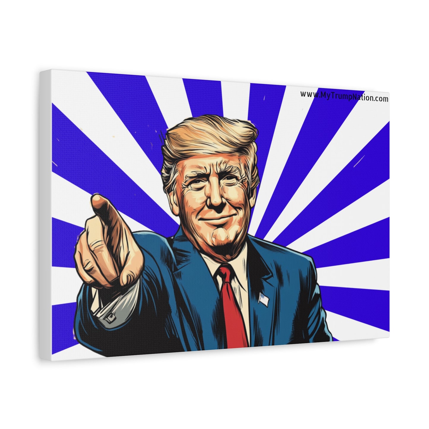 Political Canvas Art - Vintage Trump Design 12x8"