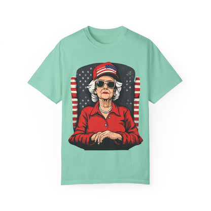 Patriotic Grandma T-Shirt - Unisex Garment-Dyed Tee for Independence Day