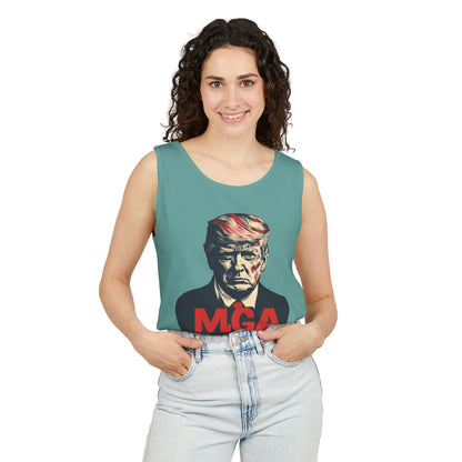 Unisex Garment-Dyed Tank Top - MAGA Graphic Tee for Political Enthusiasts