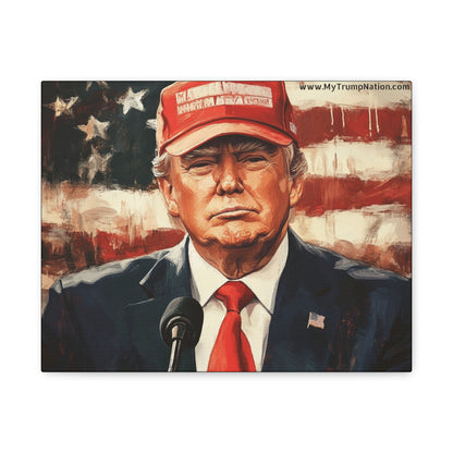 Patriotic Matte Canvas Art - Trump 2024 Wall Decor