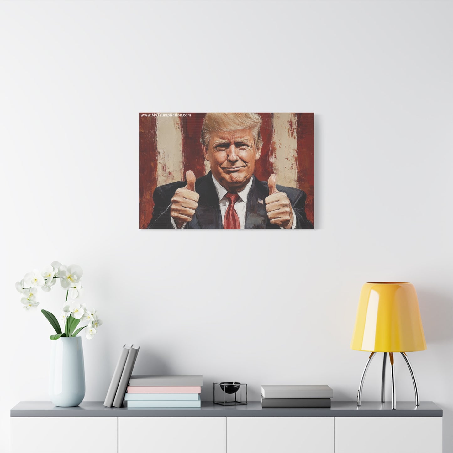 Patriotic Canvas Wall Art - Trump Thumbs Up