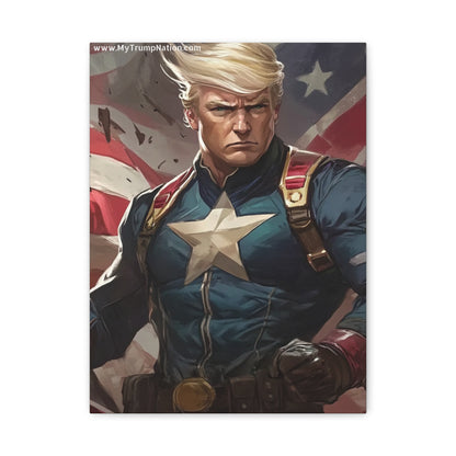 Donald Trump Patriotic Superhero Canvas Art