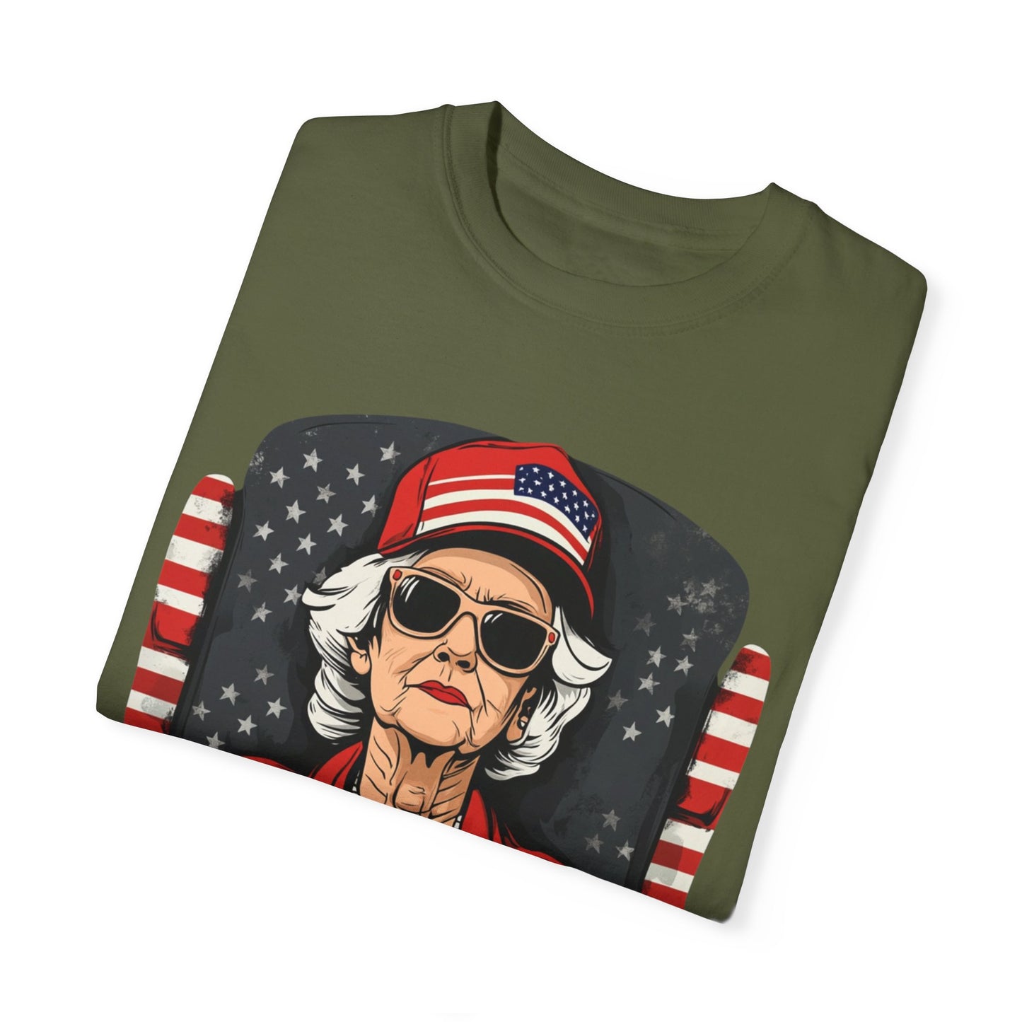 Patriotic Grandma T-Shirt - Unisex Garment-Dyed Tee for Independence Day