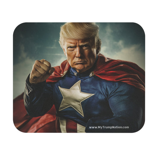Rectangular Mouse Pad - Donald Trump Superhero Theme