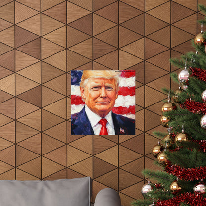 Patriotic Donald Trump Matte Vertical Poster - Bold Artwork for Home and Office Decor